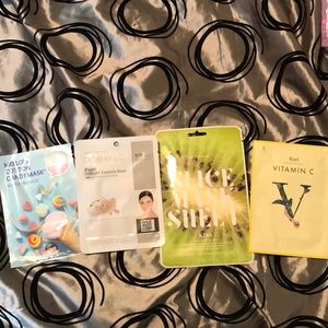 Lot of 4 face sheet masks including Kocostar Kiwi